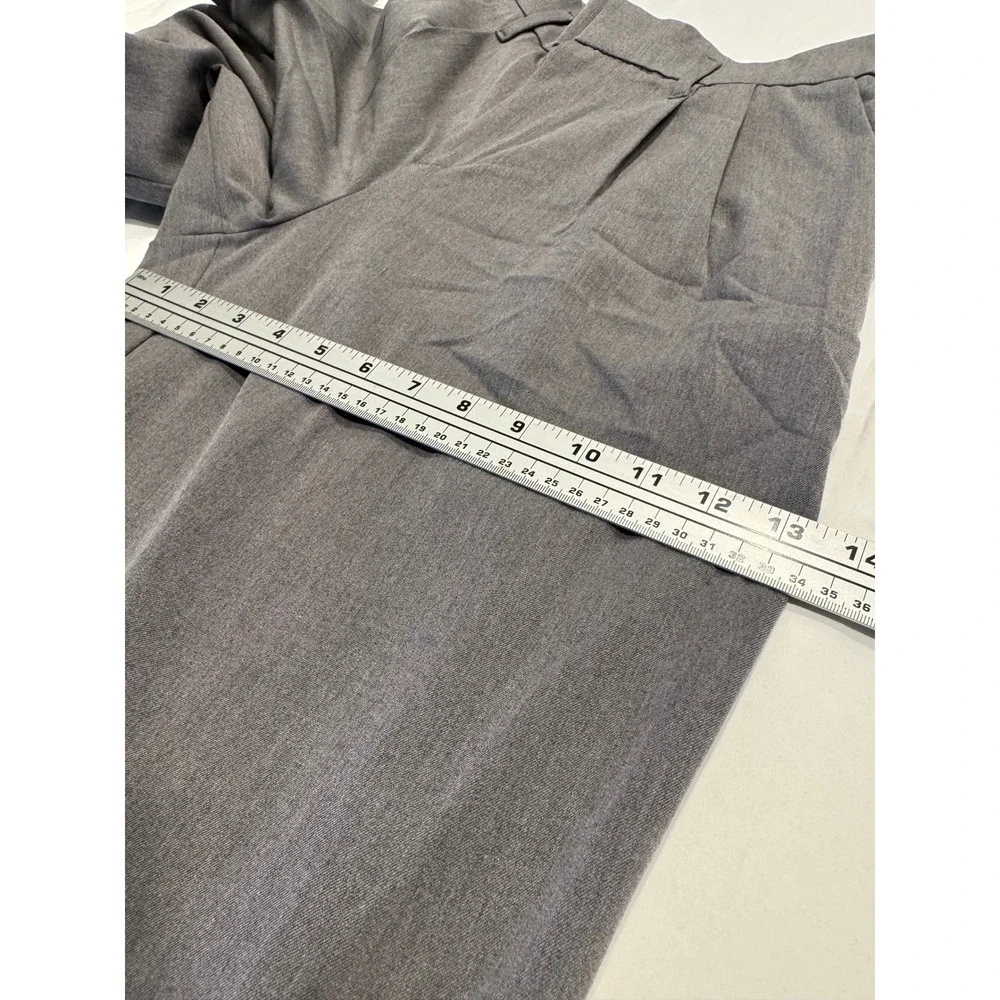 A New Day Pleated Wide Leg Trousers 6 Grey High‎ Rise Elastic Back NWT Business